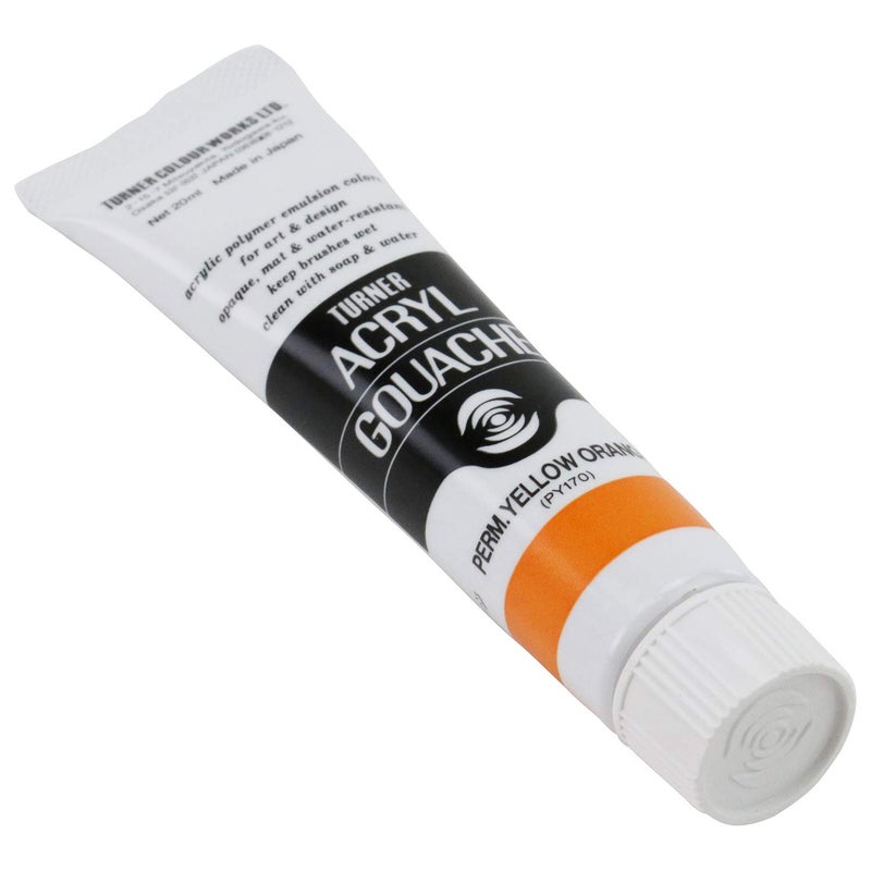 Turner Colour Works Acryl Gouache Artist Acrylic Paint - Single 20 ml Tube - Permanent Yellow Orange - Image 3